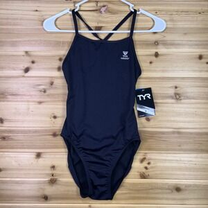 TYR Durafast Elite Swimsuit Womens 30 XXS Black Crossfit Diamond Fit One Piece
